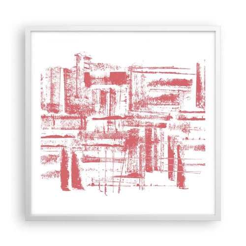 Affiche dans un cadre blanc - Poster - La ville rouge - 60x60 cm