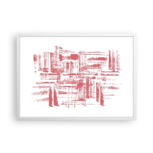 Affiche dans un cadre blanc - Poster - La ville rouge - 70x50 cm