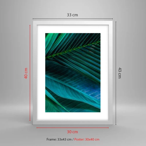 Affiche dans un cadre blanc - Poster - L'anatomie du vert - 30x40 cm