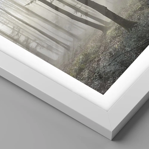 Affiche dans un cadre blanc - Poster - Le brouillard s'est aussi réveillé - 91x61 cm