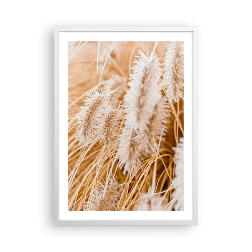 Affiche dans un cadre blanc - Poster - Le bruissement doré de l'herbe - 50x70 cm