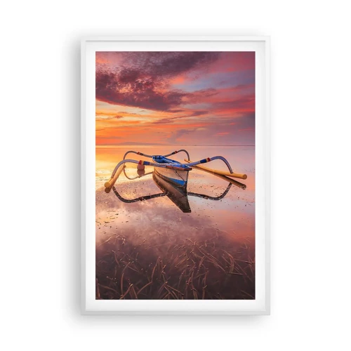 Affiche dans un cadre blanc - Poster - Le calme d'une soirée tropicale - 61x91 cm