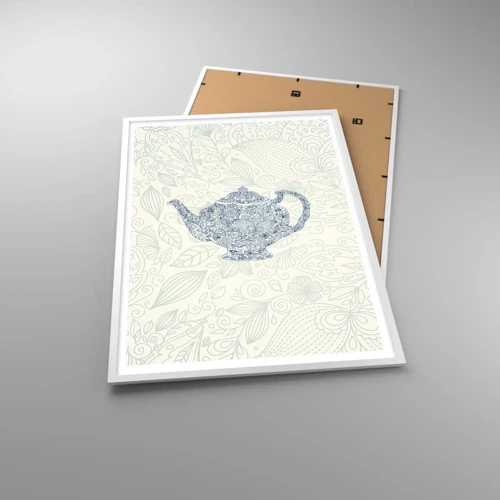 Affiche dans un cadre blanc - Poster - Le charme du thé - 70x100 cm
