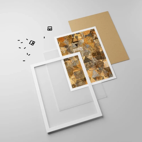 Affiche dans un cadre blanc - Poster - Le monde en forme - 70x100 cm