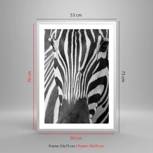 Affiche dans un cadre blanc - Poster - Le monde est noir et blanc - 50x70 cm