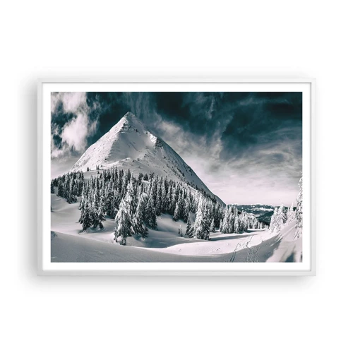 Affiche dans un cadre blanc - Poster - Le pays de la neige et de la glace - 100x70 cm
