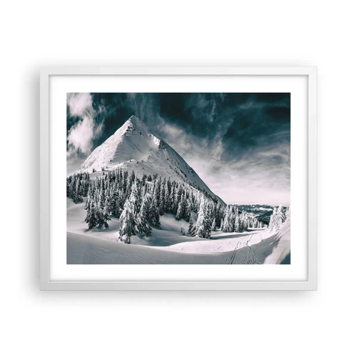 Affiche dans un cadre blanc - Poster - Le pays de la neige et de la glace - 50x40 cm