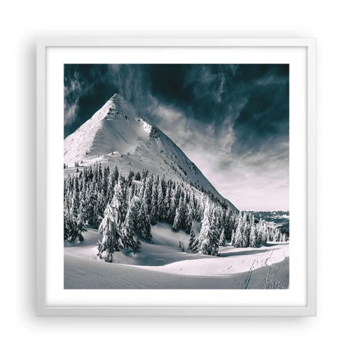 Affiche dans un cadre blanc - Poster - Le pays de la neige et de la glace - 50x50 cm