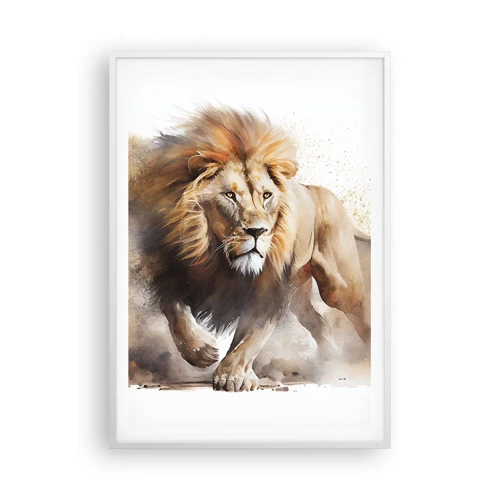 Affiche dans un cadre blanc - Poster - Le roi bougea - 70x100 cm