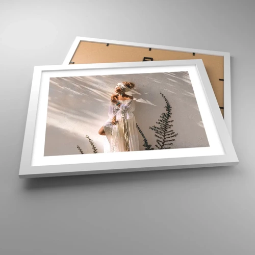 Affiche dans un cadre blanc - Poster - Le soleil et la fille - 40x30 cm