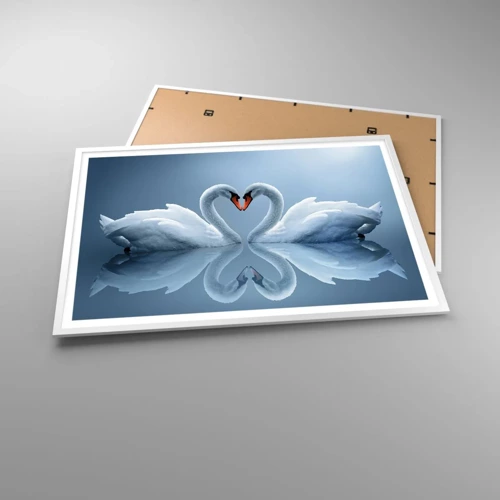 Affiche dans un cadre blanc - Poster - Le temps de l'amour - 100x70 cm