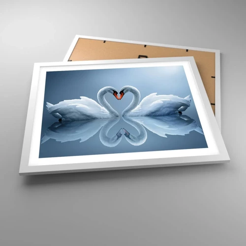 Affiche dans un cadre blanc - Poster - Le temps de l'amour - 50x40 cm