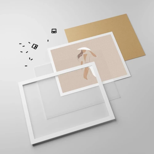 Affiche dans un cadre blanc - Poster - Lea mode est un jeu - 50x40 cm