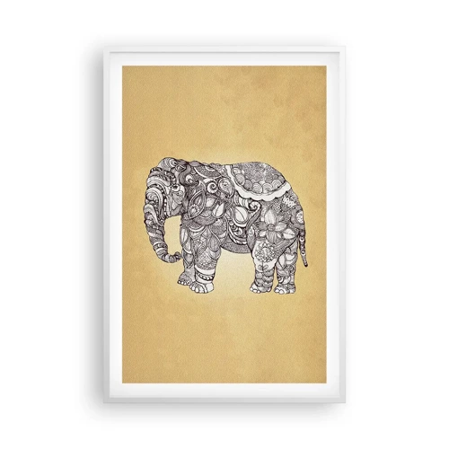 Affiche dans un cadre blanc - Poster - L'éléphant s'est apprêté - 61x91 cm