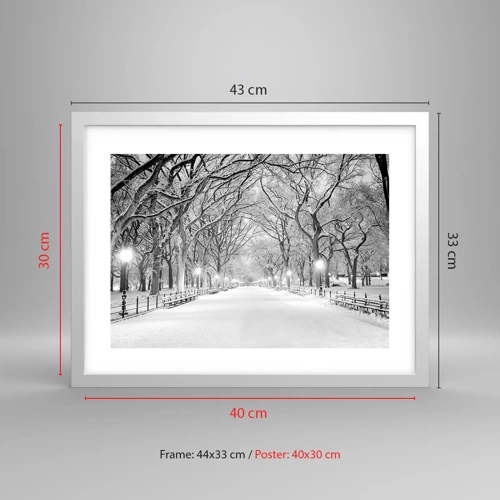 Affiche dans un cadre blanc - Poster - Les quatres saisons – l’hiver - 40x30 cm