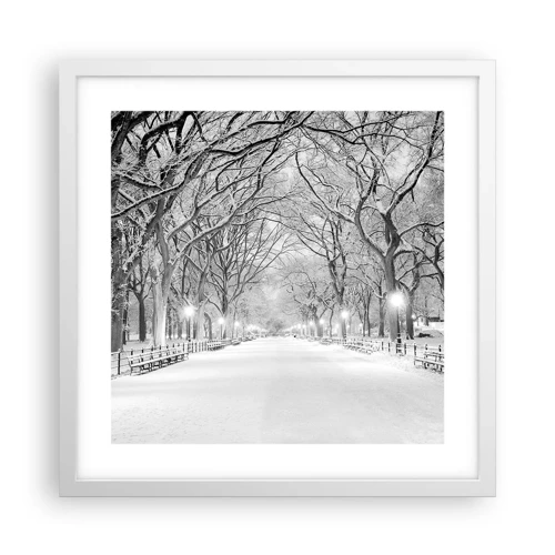 Affiche dans un cadre blanc - Poster - Les quatres saisons – l’hiver - 40x40 cm