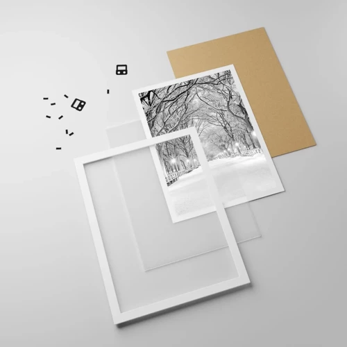 Affiche dans un cadre blanc - Poster - Les quatres saisons – l’hiver - 50x70 cm