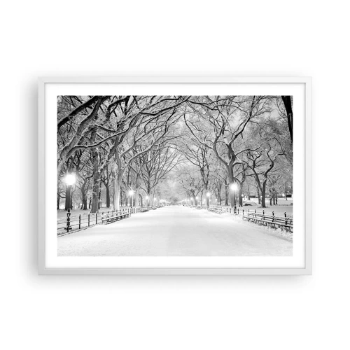 Affiche dans un cadre blanc - Poster - Les quatres saisons – l’hiver - 70x50 cm