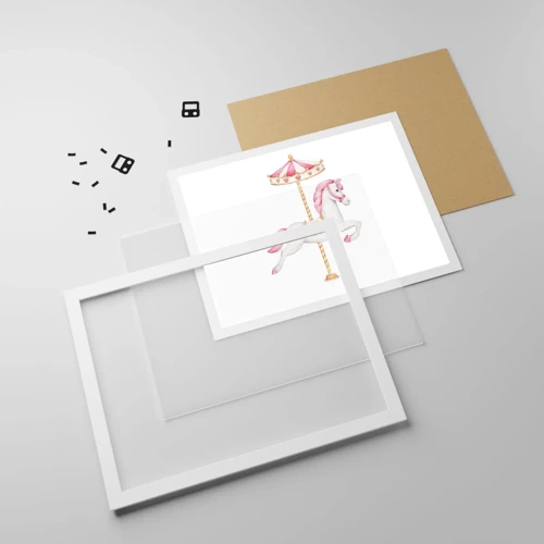 Affiche dans un cadre blanc - Poster - Les sabots en avant - 50x40 cm