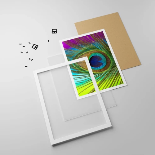 Affiche dans un cadre blanc - Poster - Les yeux dans les yeux - 70x100 cm