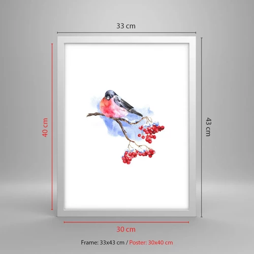 Affiche dans un cadre blanc - Poster - L'hiver en couleurs - 30x40 cm