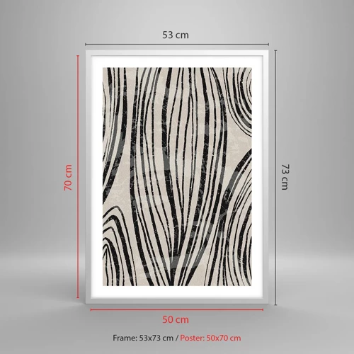Affiche dans un cadre blanc - Poster - Ligne de marécage - 50x70 cm
