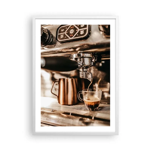 Affiche dans un cadre blanc - Poster - Lueur de café - 50x70 cm