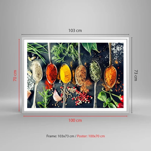 Affiche dans un cadre blanc - Poster - Magie culinaire - 100x70 cm