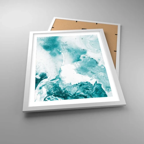 Affiche dans un cadre blanc - Poster - Marécage bleu - 40x50 cm