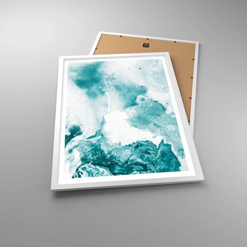 Affiche dans un cadre blanc - Poster - Marécage bleu - 50x70 cm