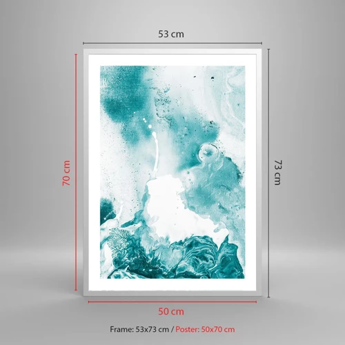 Affiche dans un cadre blanc - Poster - Marécage bleu - 50x70 cm
