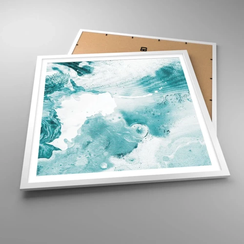 Affiche dans un cadre blanc - Poster - Marécage bleu - 60x60 cm