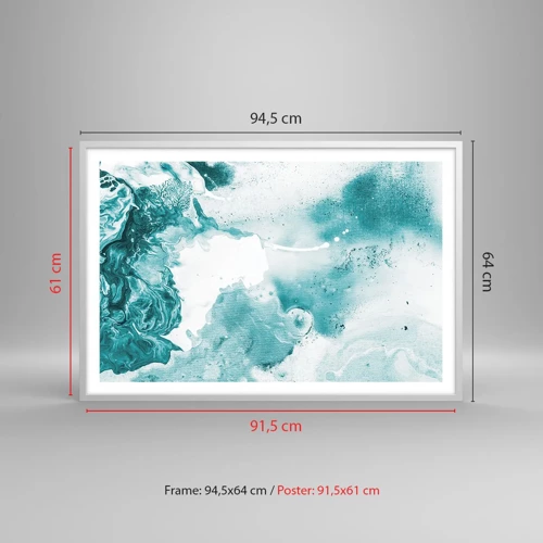 Affiche dans un cadre blanc - Poster - Marécage bleu - 91x61 cm