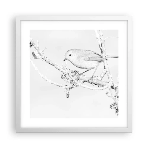 Affiche dans un cadre blanc - Poster - Matin d'hiver - 40x40 cm