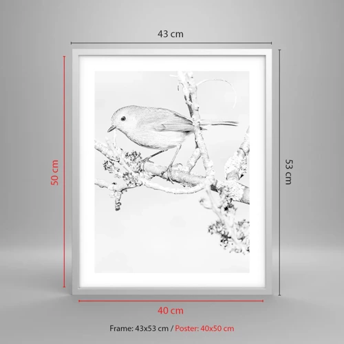 Affiche dans un cadre blanc - Poster - Matin d'hiver - 40x50 cm