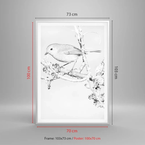 Affiche dans un cadre blanc - Poster - Matin d'hiver - 70x100 cm