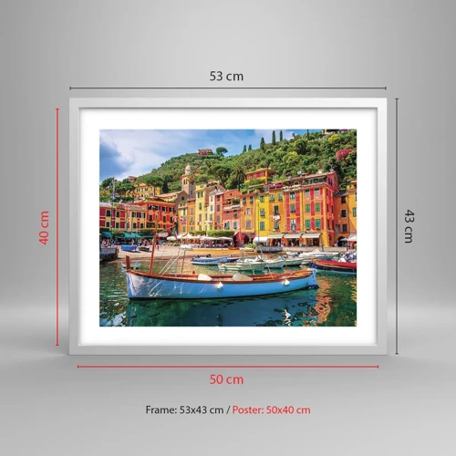 Affiche dans un cadre blanc - Poster - Matinée italienne - 50x40 cm
