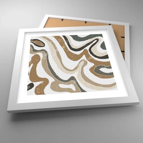 Affiche dans un cadre blanc - Poster - Méandres de couleurs de la terre - 30x30 cm