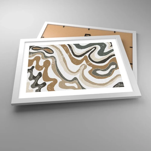 Affiche dans un cadre blanc - Poster - Méandres de couleurs de la terre - 40x30 cm