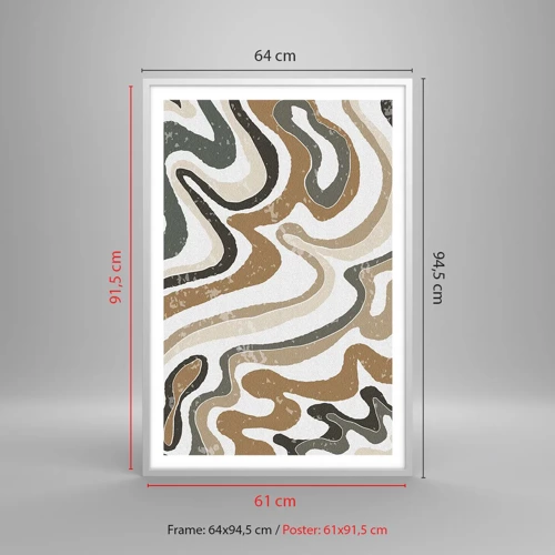Affiche dans un cadre blanc - Poster - Méandres de couleurs de la terre - 61x91 cm