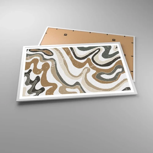 Affiche dans un cadre blanc - Poster - Méandres de couleurs de la terre - 91x61 cm