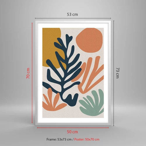 Affiche dans un cadre blanc - Poster - Mers de corail - 50x70 cm