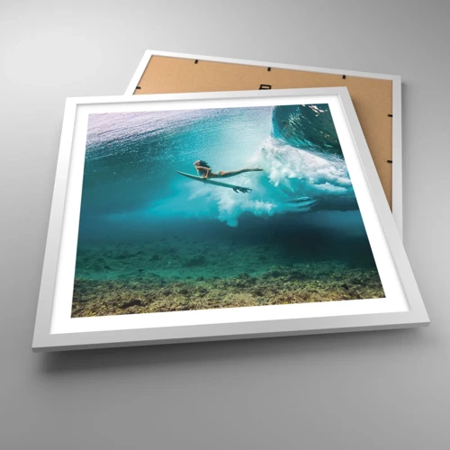Affiche dans un cadre blanc - Poster - Monde sous marin - 50x50 cm