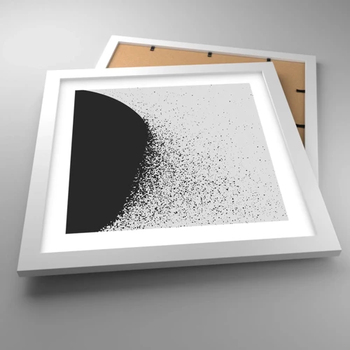 Affiche dans un cadre blanc - Poster - Mouvement des molécules - 30x30 cm