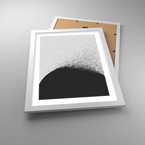 Affiche dans un cadre blanc - Poster - Mouvement des molécules - 30x40 cm