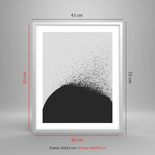 Affiche dans un cadre blanc - Poster - Mouvement des molécules - 40x50 cm