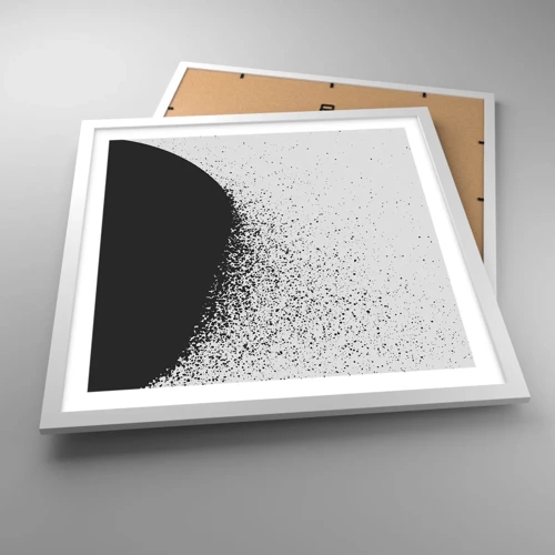 Affiche dans un cadre blanc - Poster - Mouvement des molécules - 50x50 cm