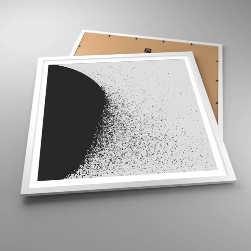 Affiche dans un cadre blanc - Poster - Mouvement des molécules - 60x60 cm