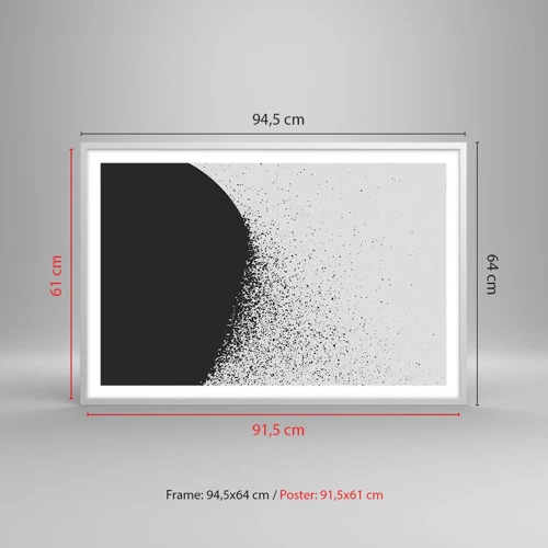 Affiche dans un cadre blanc - Poster - Mouvement des molécules - 91x61 cm