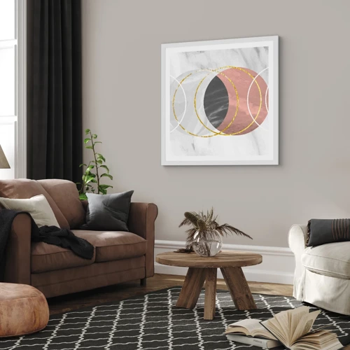 Affiche dans un cadre blanc - Poster - Musique des sphères - 50x50 cm